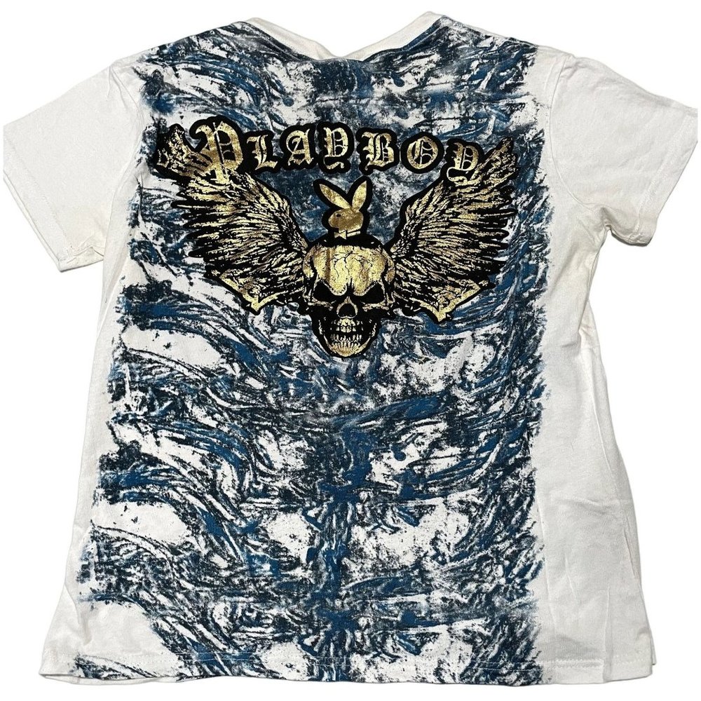 PLAYBOY‎ ALL OVER PRINT WOMAN'S TEE SIZE LARGE | S1